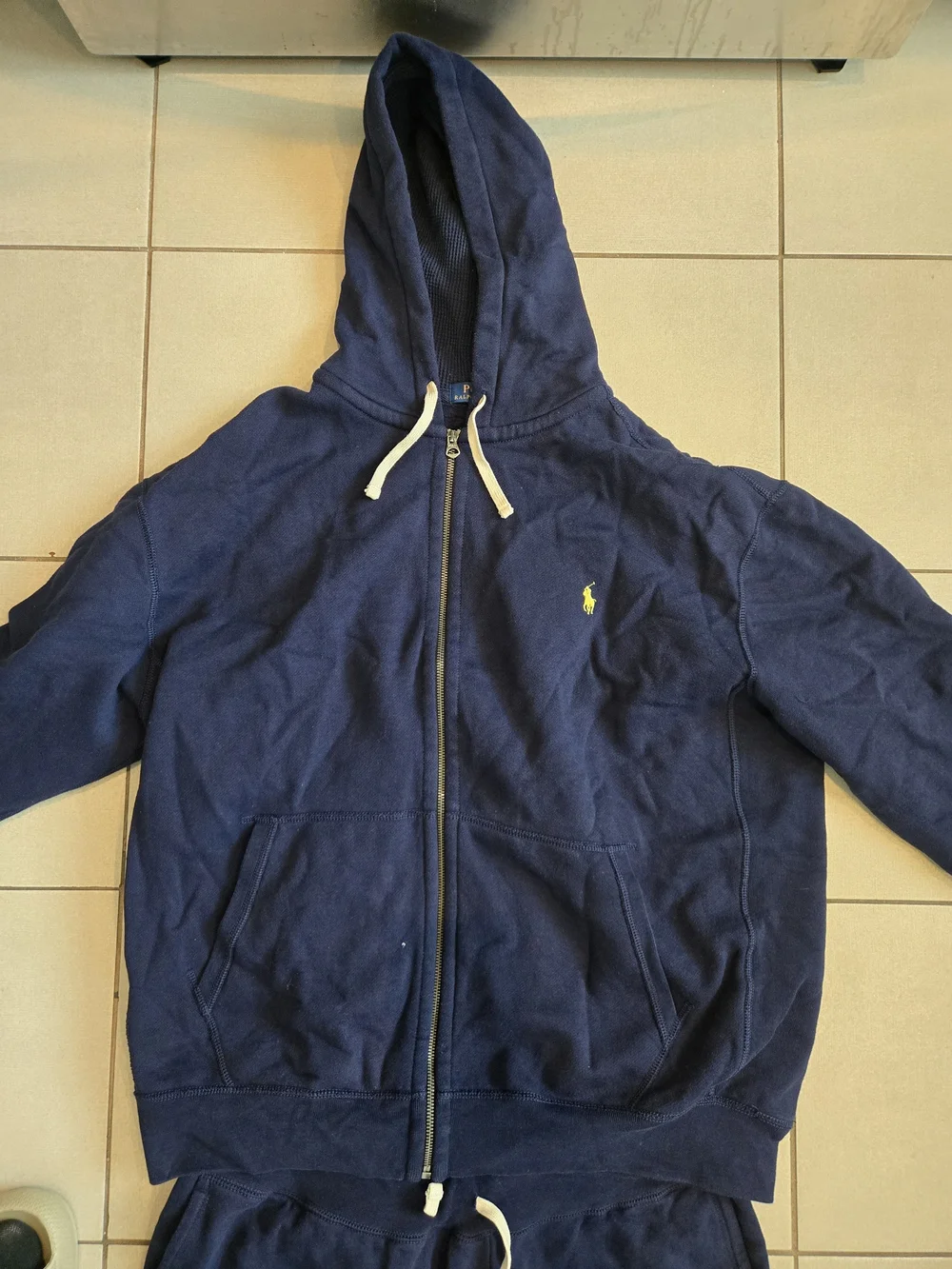 Ralph Lauren Navy Polo Logo Zip Hoodie & Joggers Set - Picture 4 of 12